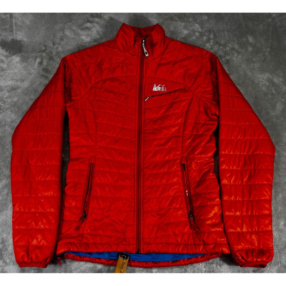 REI Puffer Jacket Mens XS Red lightweight Pertex‎ Quantum Eco Insulated Full Zip